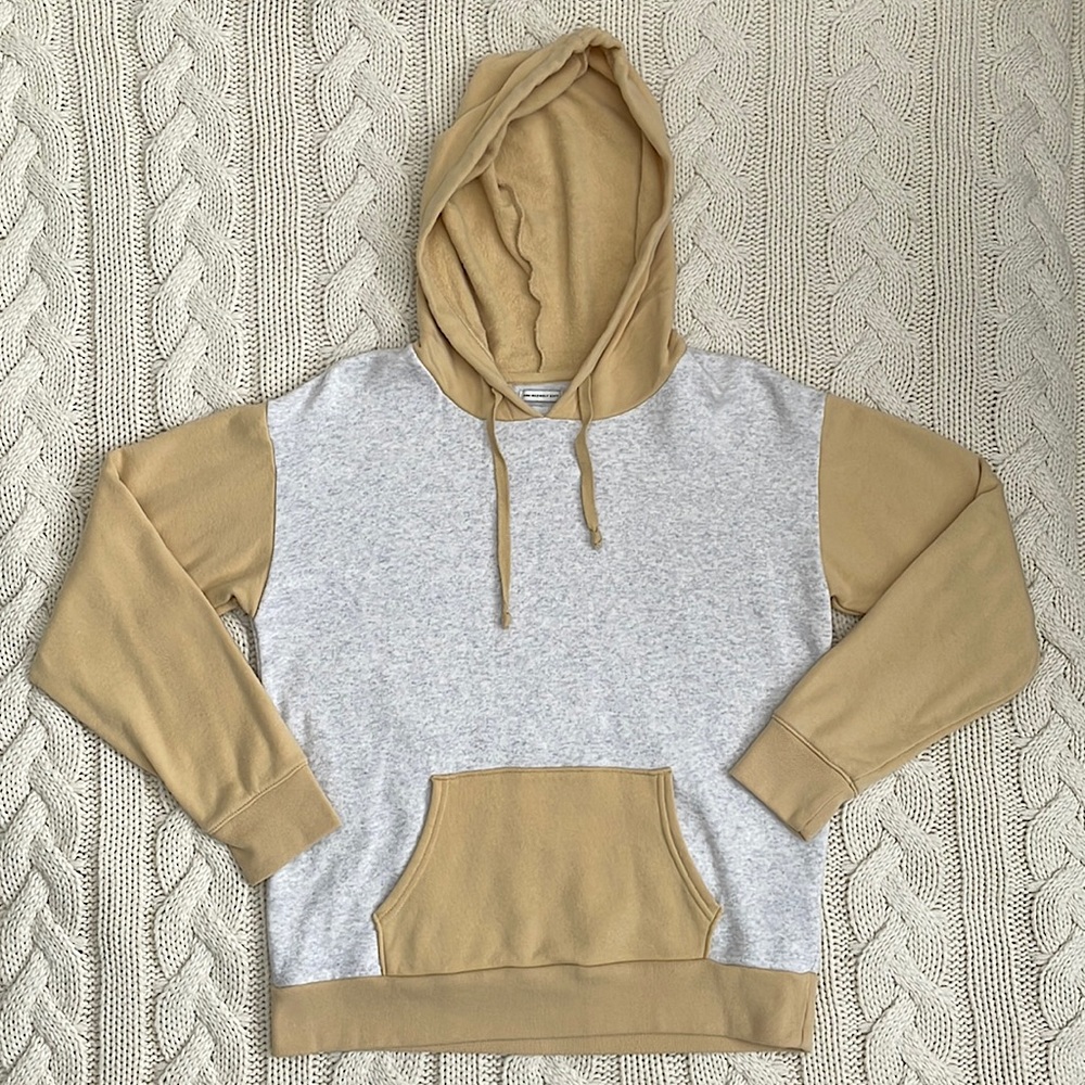🌼2 for $20🌼 American Eagle Ahh-Mazingly Soft Yellow & Grey Colourblock Hoodie
